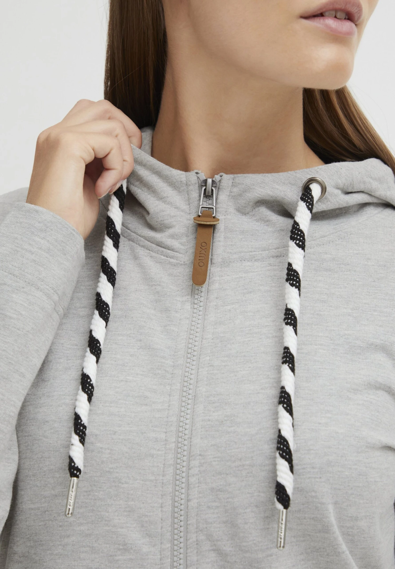 OXMO Oxwanda - Sudadera Con Cremallera - Oyster Grey Melange 4 OXMO Oxwanda - Sudadera Con Cremallera - Oyster Grey Melange - Imagen 4