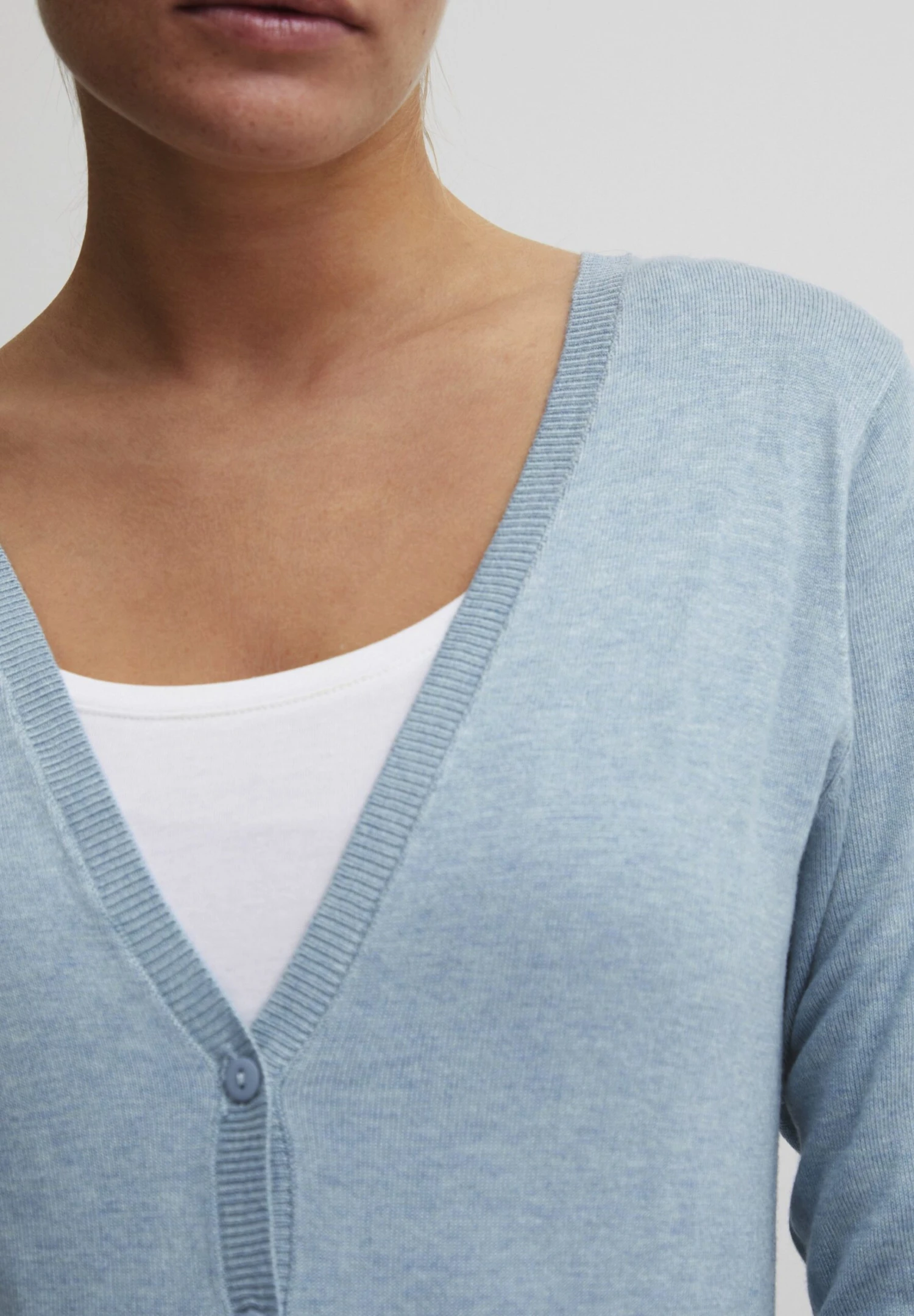 OXMO Oxhelene - Chaqueta De Punto - Blue Bell Melange 4 OXMO Oxhelene - Chaqueta De Punto - Blue Bell Melange - Imagen 4