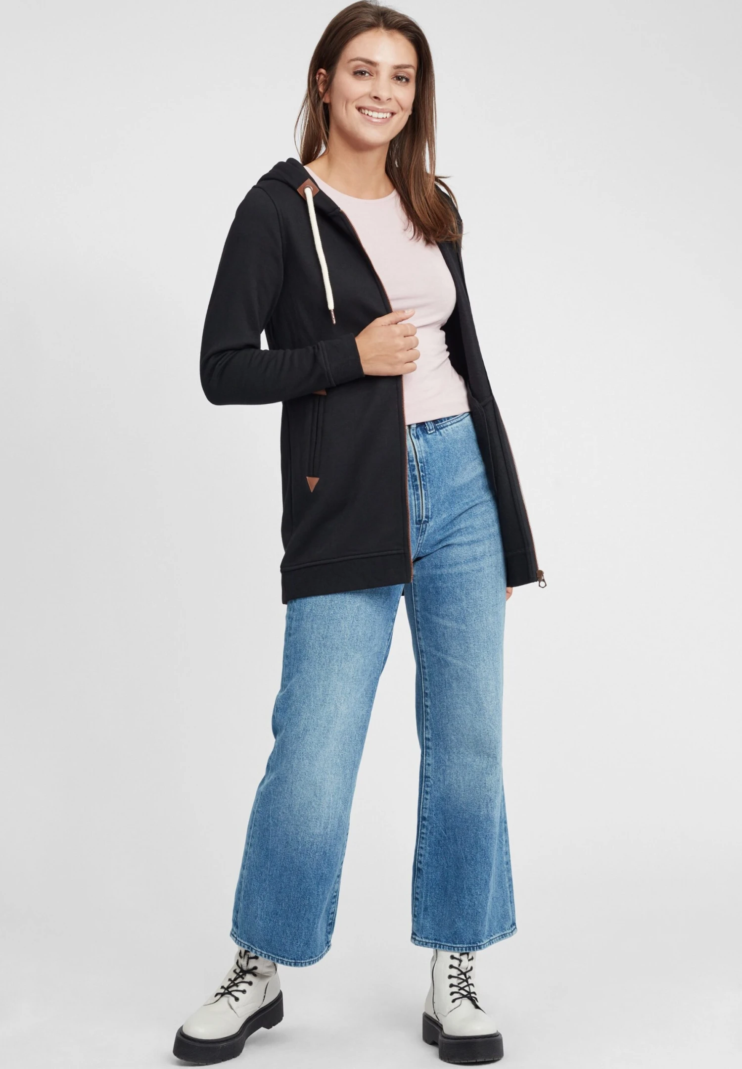 OXMO Oxvicky - Sudadera Con Cremallera - Black 2 OXMO Oxvicky - Sudadera Con Cremallera - Black - Imagen 2