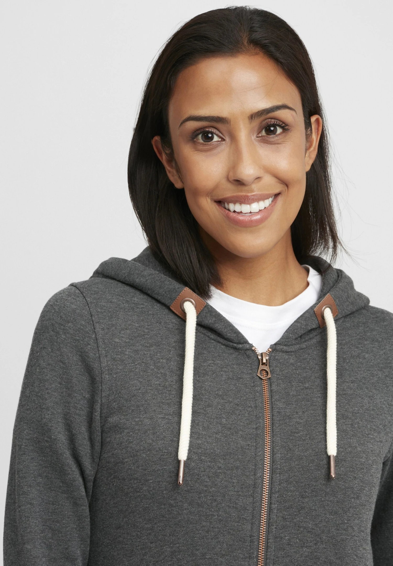 OXMO Oxvicky - Sudadera Con Cremallera - Dar Grey M 4 OXMO Oxvicky - Sudadera Con Cremallera - Dar Grey M - Imagen 4