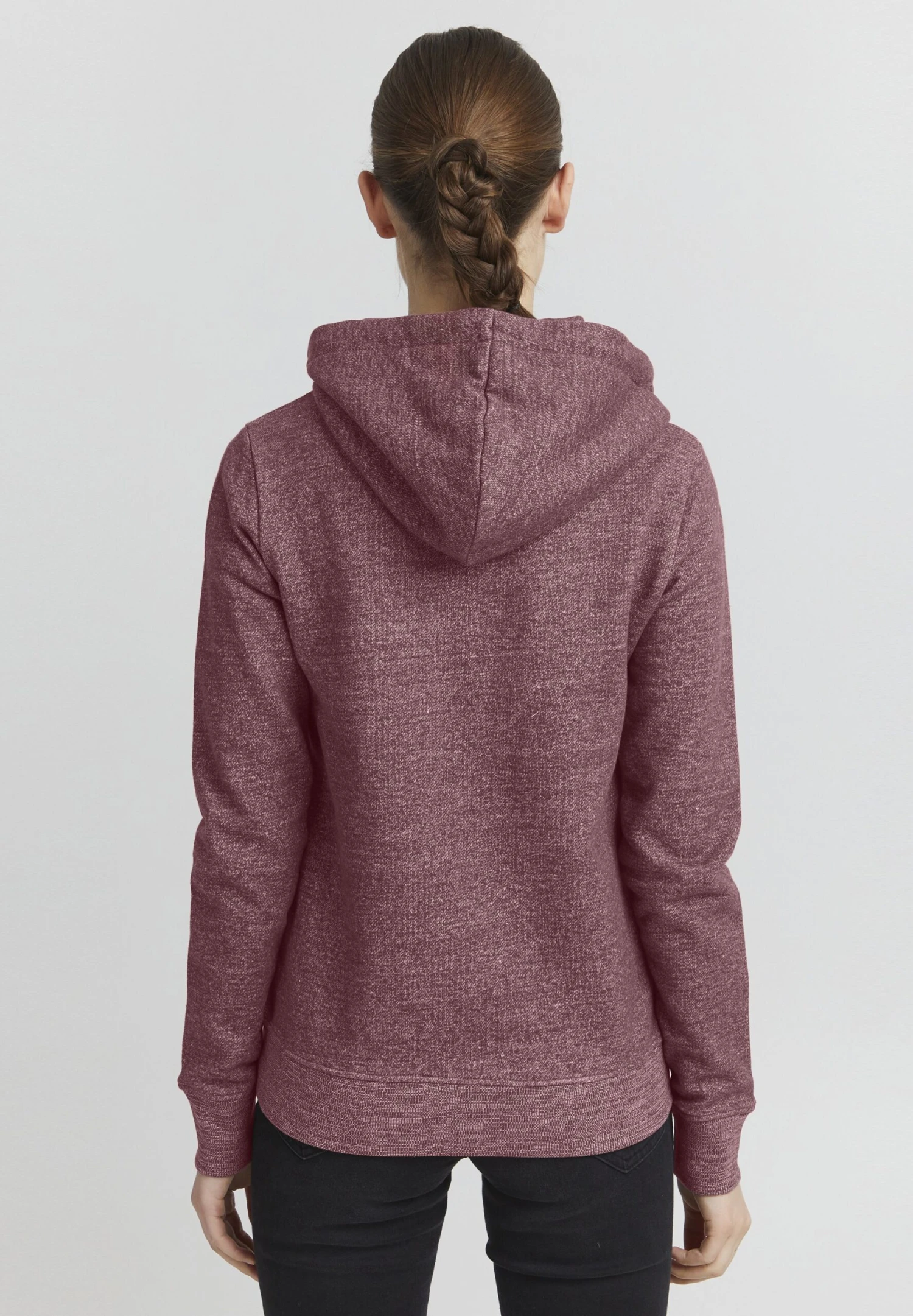 OXMO Celia - Sudadera Con Cremallera - Wine Red Melange 3 OXMO Celia - Sudadera Con Cremallera - Wine Red Melange - Imagen 3