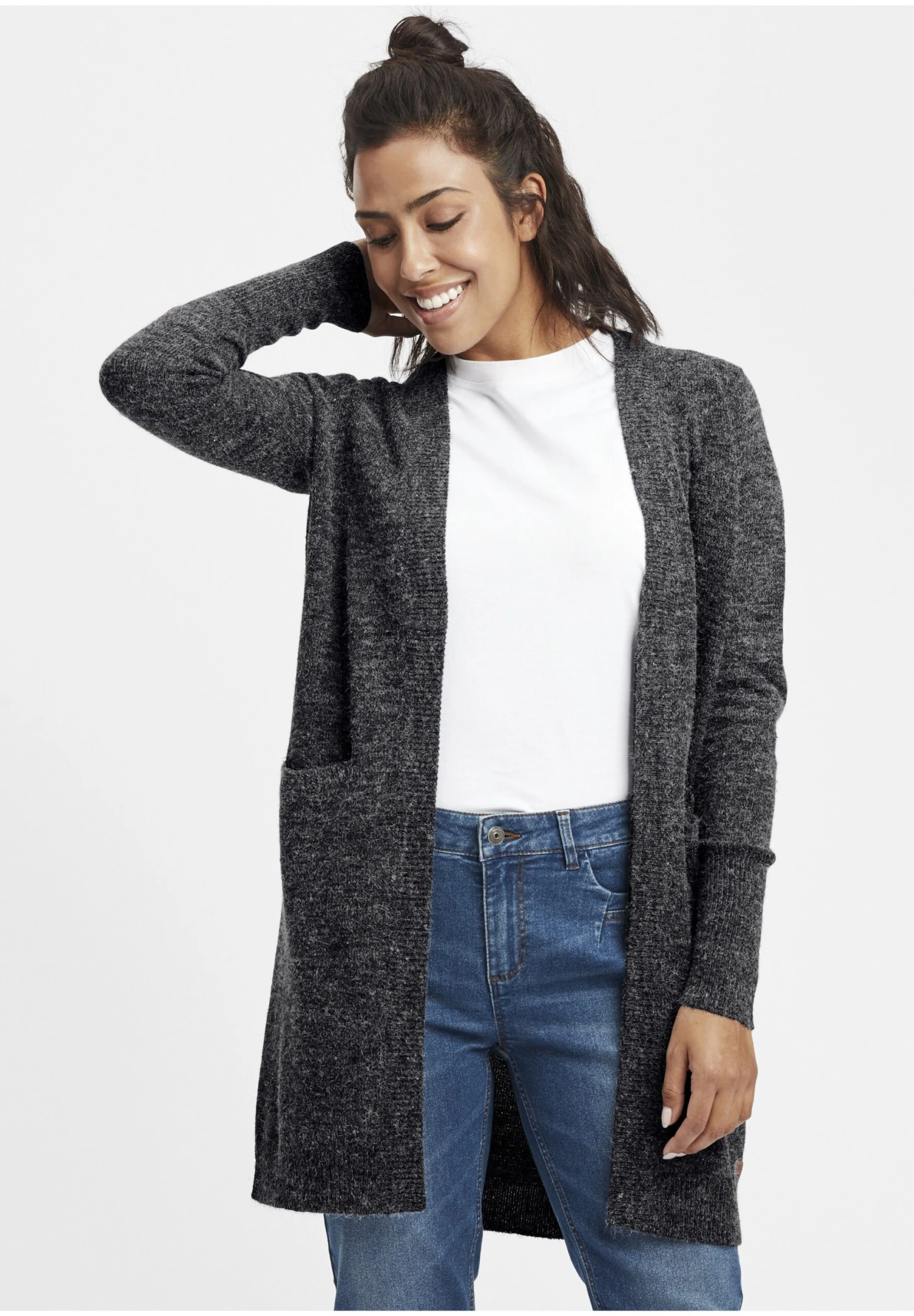 OXMO Oxneli - Chaqueta De Punto - Charcoal 1 OXMO Oxneli - Chaqueta De Punto - Charcoal