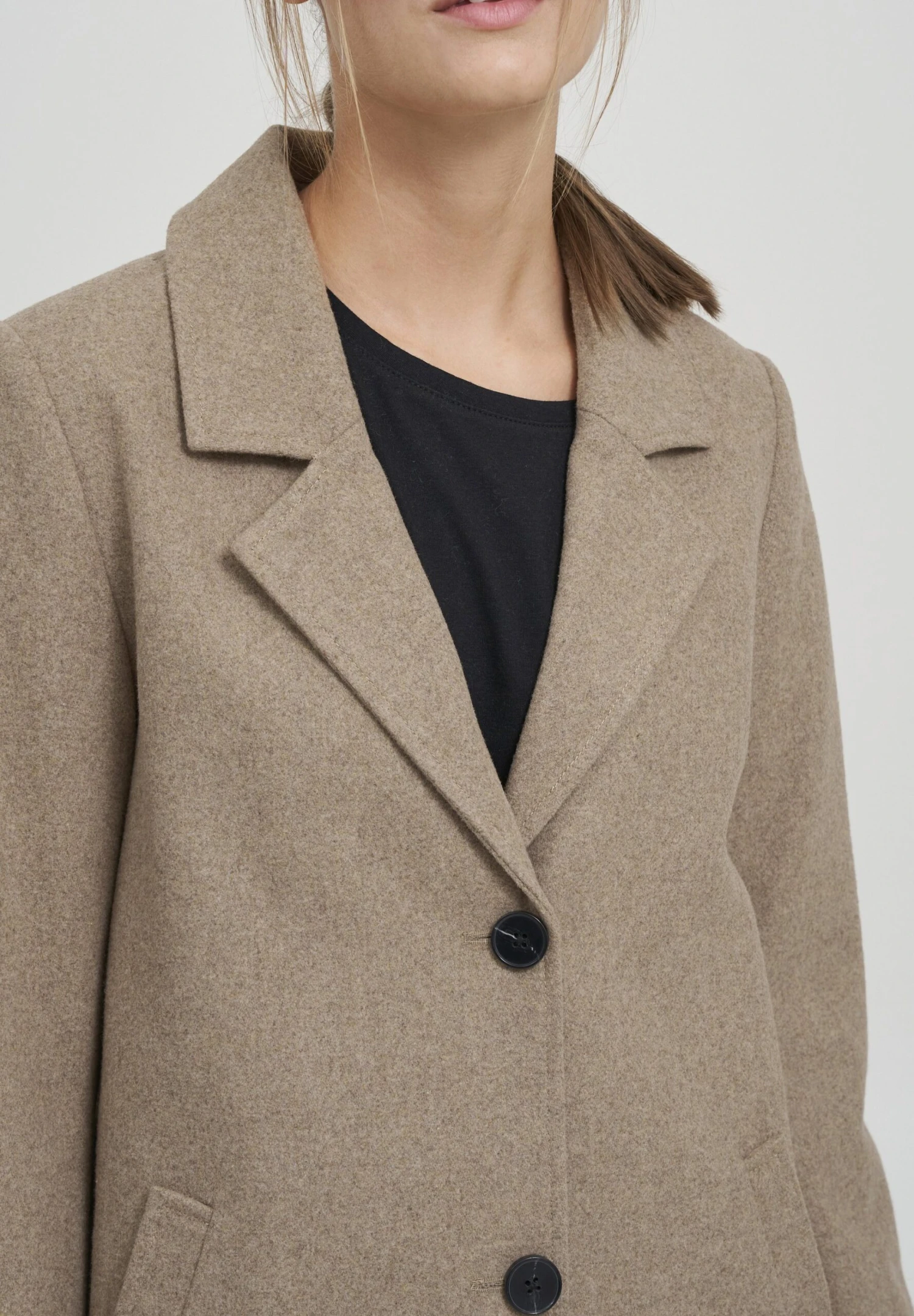 OXMO Oxneta - Abrigo Clásico - Dune Melange 4 OXMO Oxneta - Abrigo Clásico - Dune Melange - Imagen 4