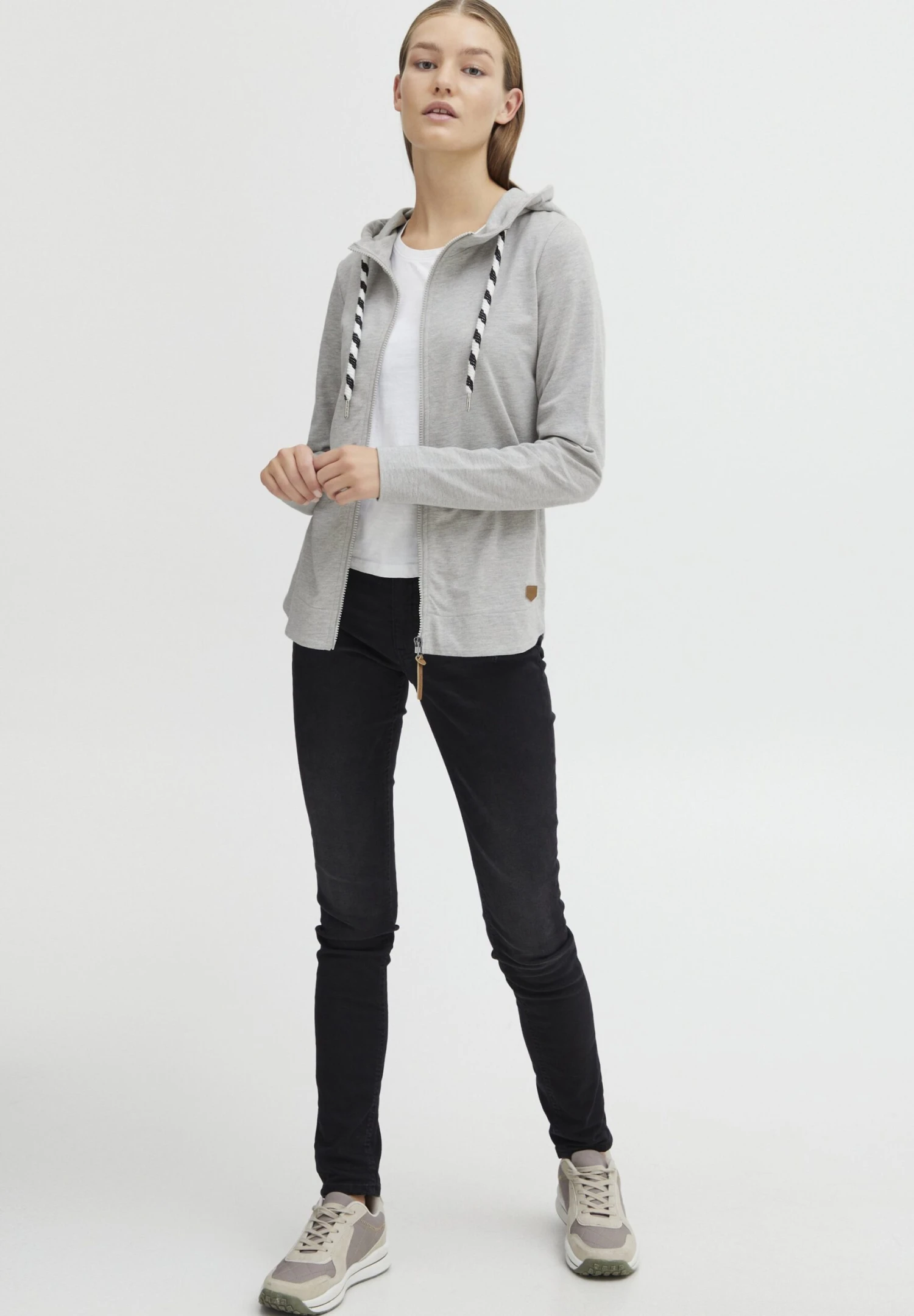 OXMO Oxwanda - Sudadera Con Cremallera - Oyster Grey Melange 2 OXMO Oxwanda - Sudadera Con Cremallera - Oyster Grey Melange - Imagen 2