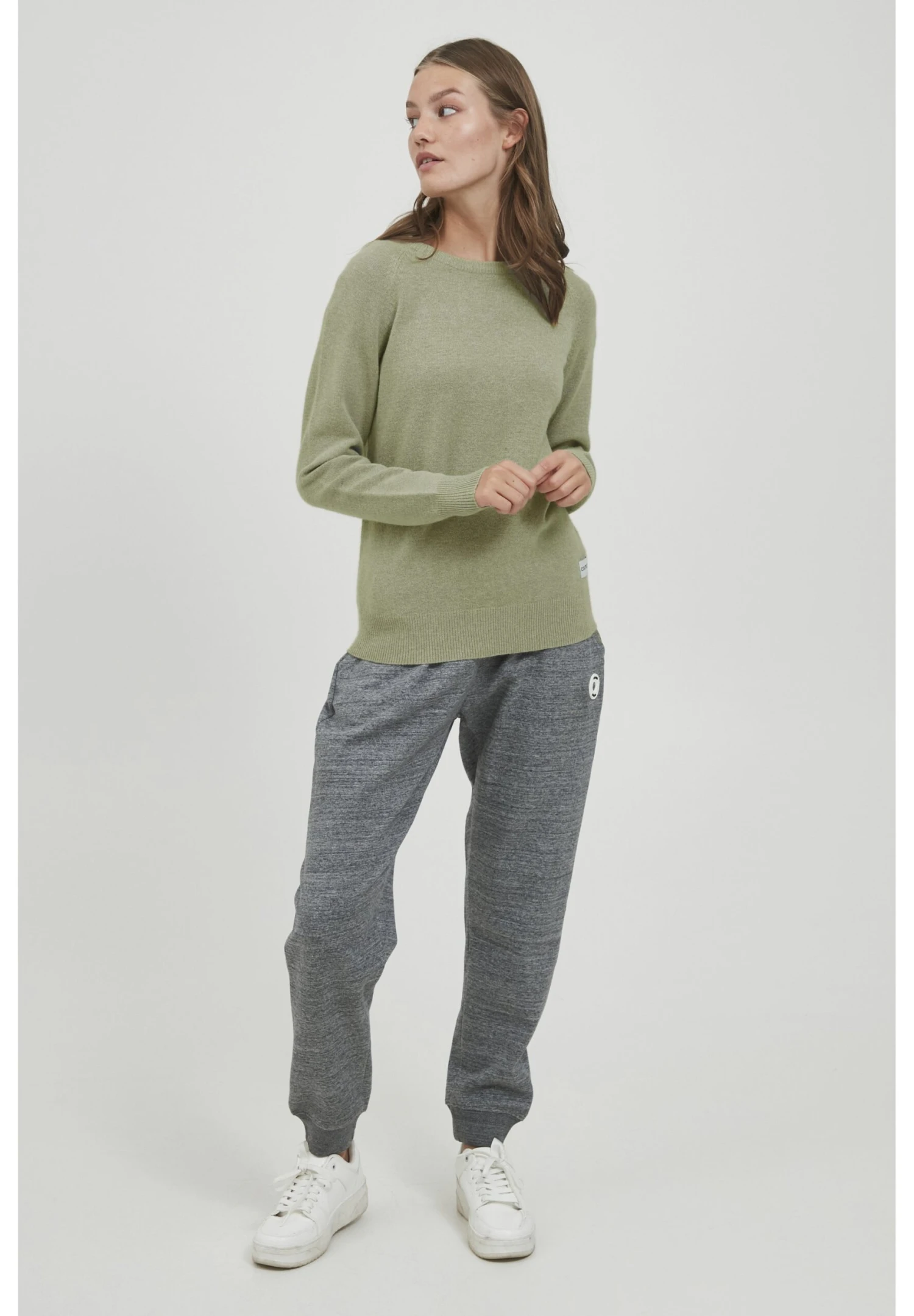 OXMO Oxmaria - Jersey De Punto - Vetiver Melange 2 OXMO Oxmaria - Jersey De Punto - Vetiver Melange - Imagen 2