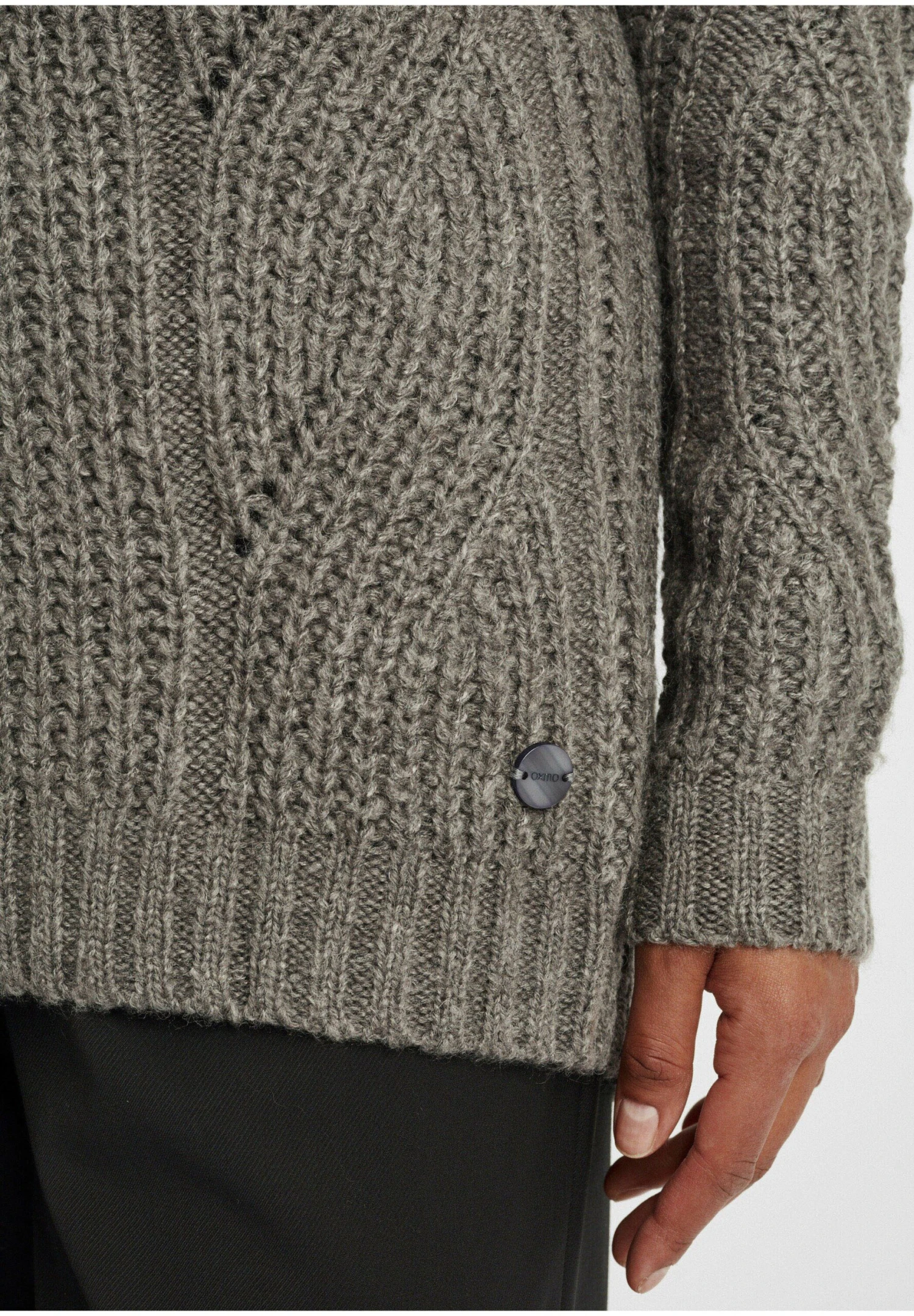 OXMO Oxclea - Chaqueta De Punto - Medium Grey Melange 5 OXMO Oxclea - Chaqueta De Punto - Medium Grey Melange - Imagen 5