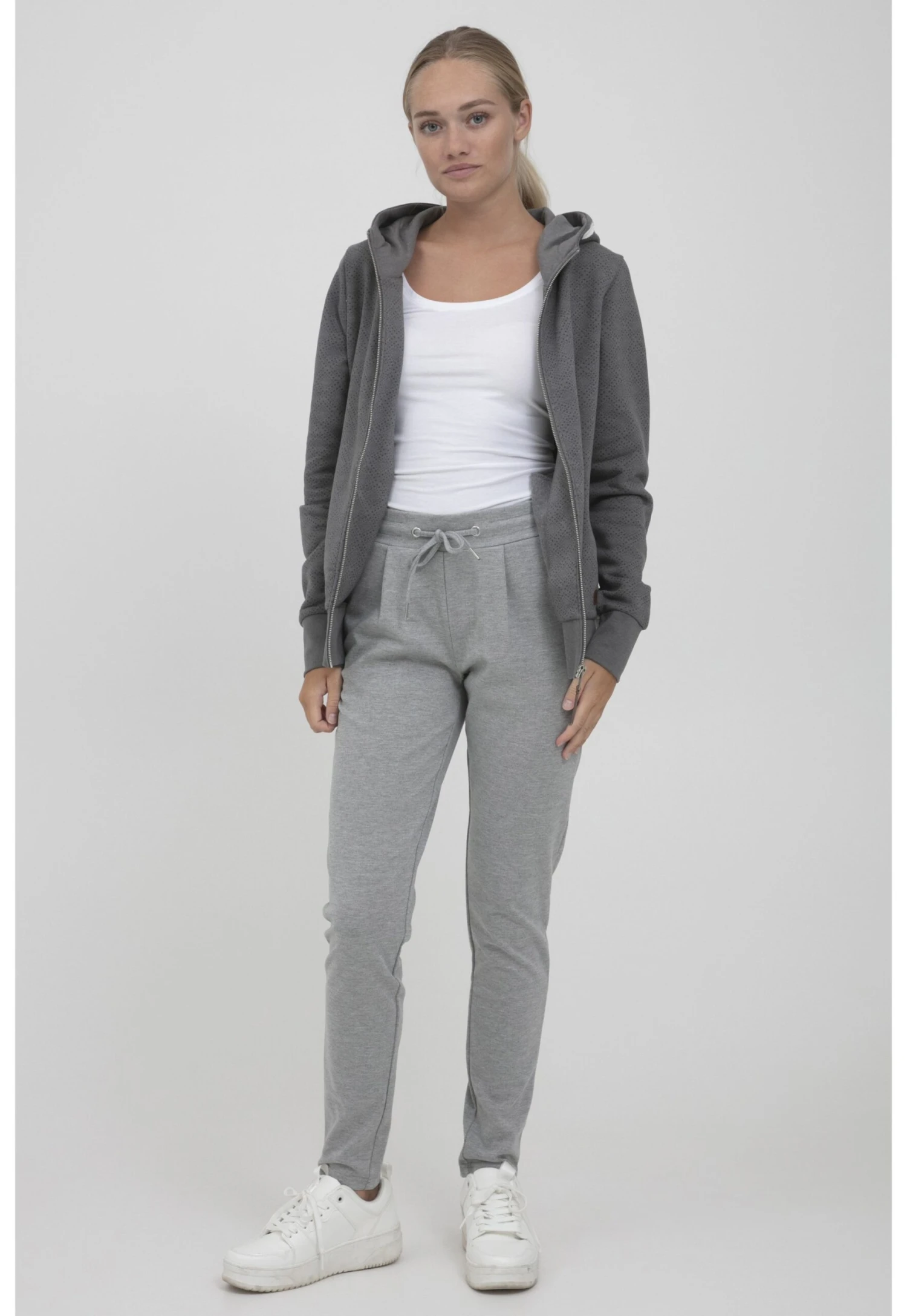 OXMO Vendela - Sudadera Con Cremallera - Grey 2 OXMO Vendela - Sudadera Con Cremallera - Grey - Imagen 2