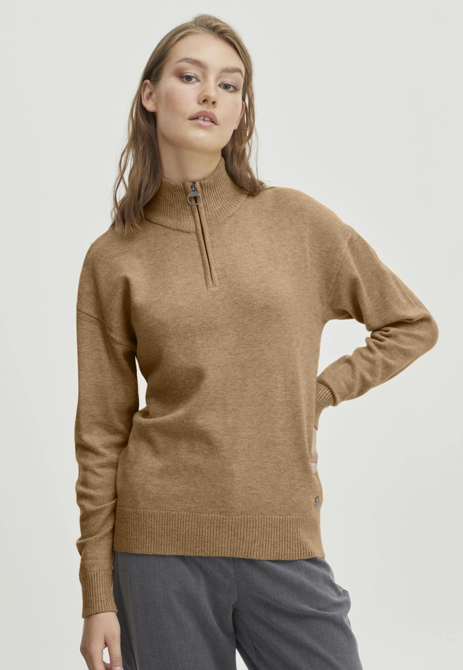 OXMO Rita - Jersey De Punto - Tannin Melange 1 OXMO Rita - Jersey De Punto - Tannin Melange