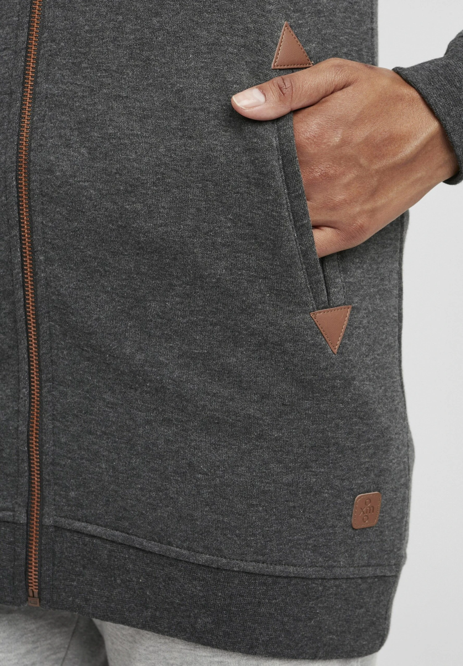 OXMO Oxvicky - Sudadera Con Cremallera - Dar Grey M 5 OXMO Oxvicky - Sudadera Con Cremallera - Dar Grey M - Imagen 5