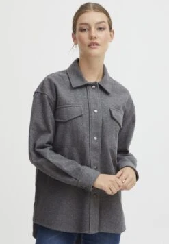 OXMO Valen - Chaqueta De Punto - Medium Grey Melange