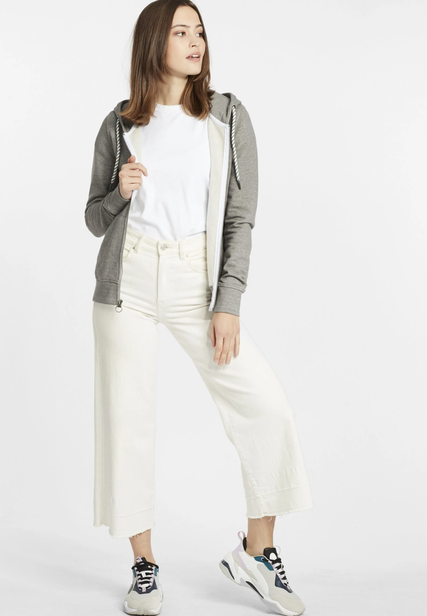 OXMO Celia - Sudadera Con Cremallera - Medium Grey Melange 2 OXMO Celia - Sudadera Con Cremallera - Medium Grey Melange - Imagen 2