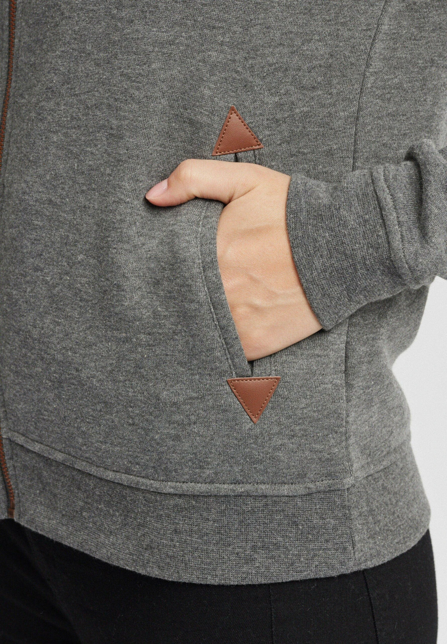 OXMO Oxvicky - Sudadera Con Cremallera - Grey Mel 5 OXMO Oxvicky - Sudadera Con Cremallera - Grey Mel - Imagen 5