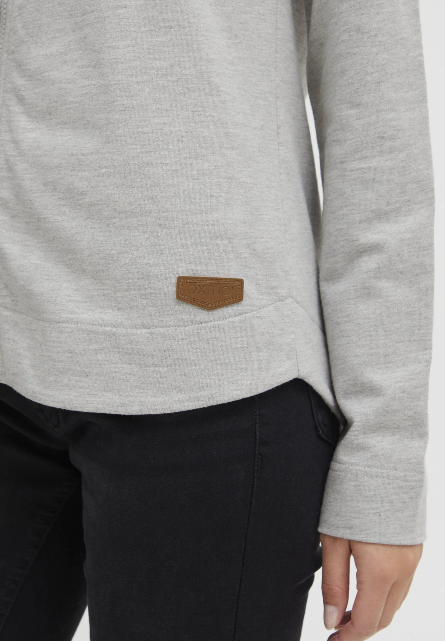 OXMO Oxwanda - Sudadera Con Cremallera - Oyster Grey Melange 5 OXMO Oxwanda - Sudadera Con Cremallera - Oyster Grey Melange - Imagen 5