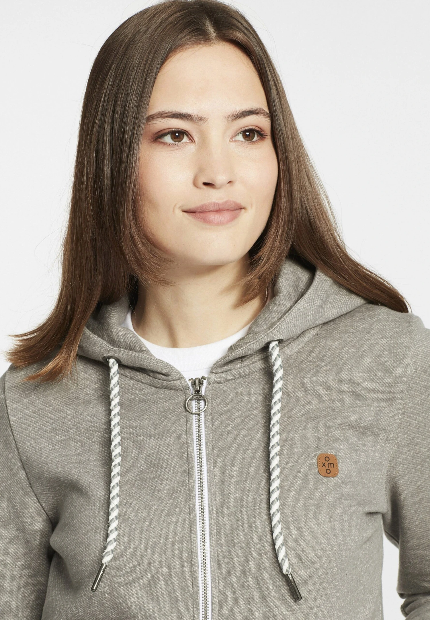 OXMO Celia - Sudadera Con Cremallera - Medium Grey Melange 4 OXMO Celia - Sudadera Con Cremallera - Medium Grey Melange - Imagen 4